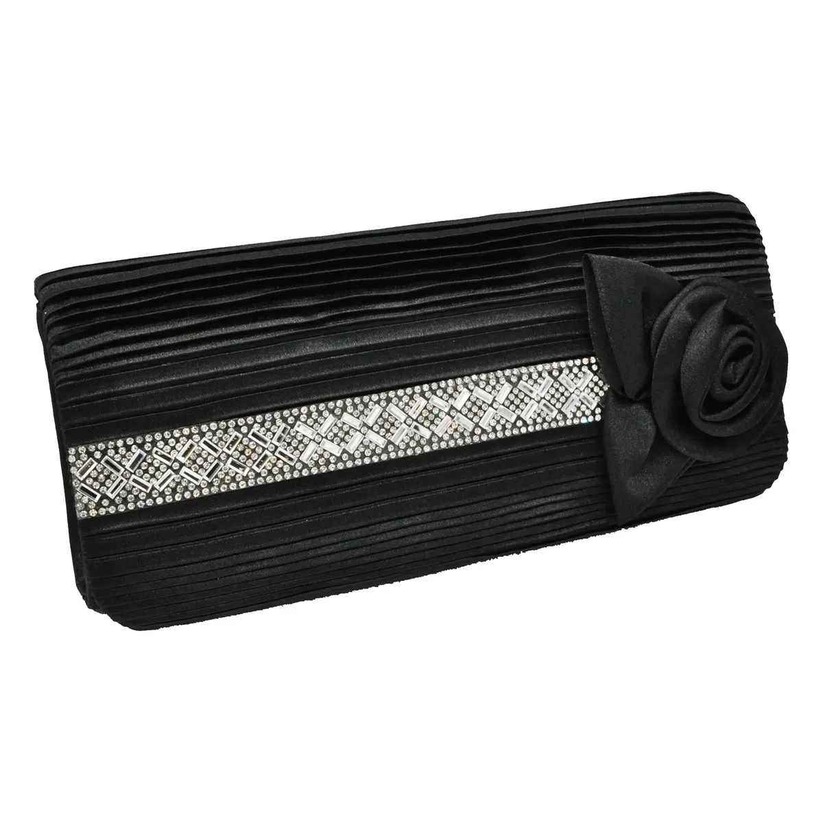 Вечерняя сумка Tax "Атласный вид с цветами и отделкой стразами" Steuer, черный 
Вечерняя сумка Tax "Атласный вид с цветами и отделкой стразами" Steuer, черный