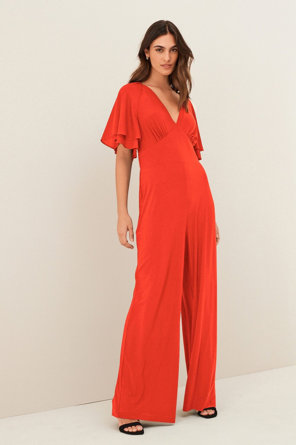 Комбинезон с V-образным вырезом и расклешенными рукавами Next, красный
Комбинезон с V-образным вырезом и расклешенными рукавами Next, красный