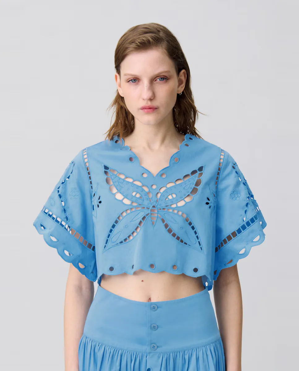 Женский топ с вышивкой в виде бабочки Claudie Pierlot, светло-голубой
Женский топ с вышивкой в виде бабочки Claudie Pierlot, светло-голубой