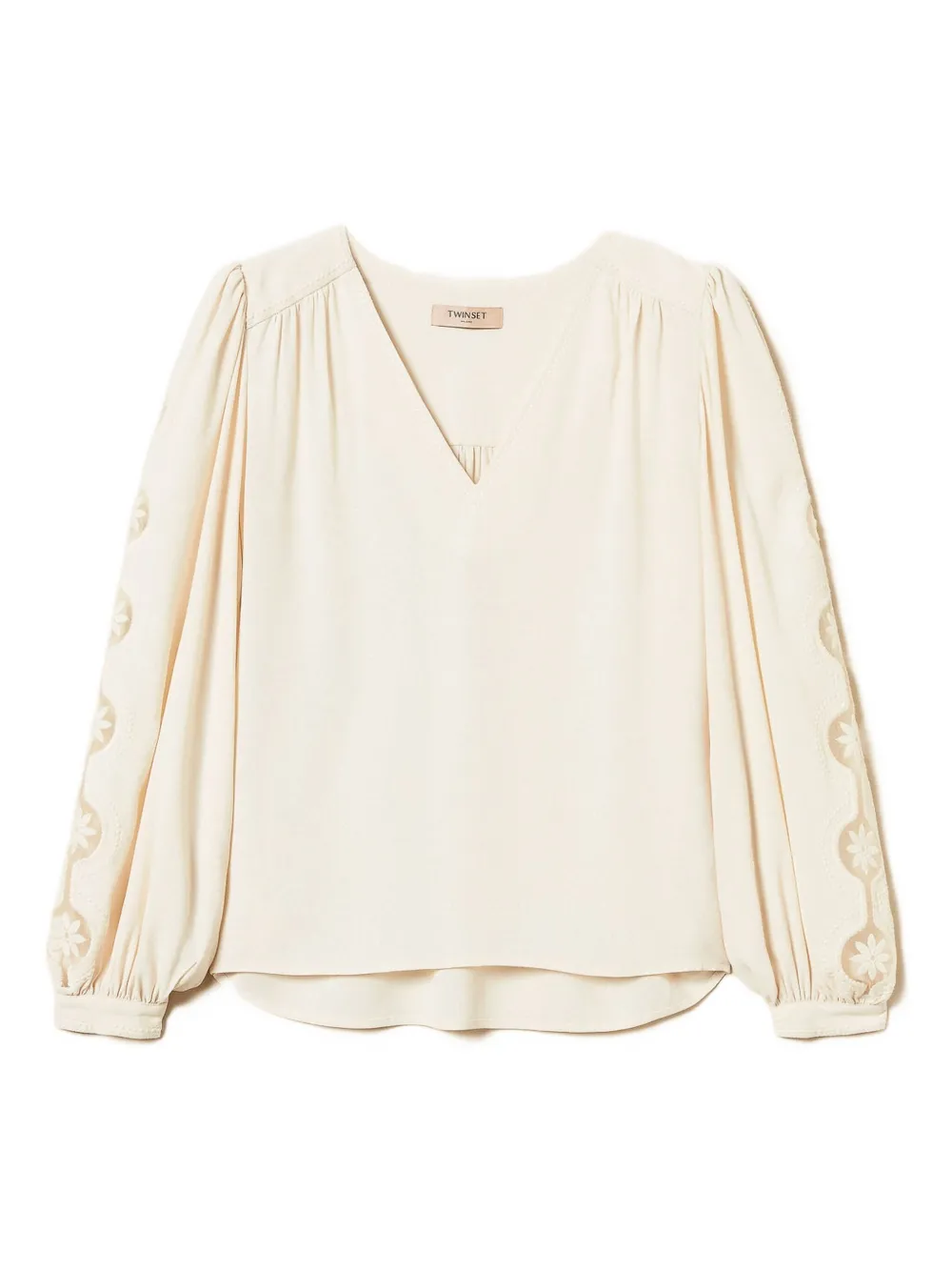 Блузка с объемными рукавами и вышивкой TWINSET, нейтральный
Блузка с объемными рукавами и вышивкой TWINSET, нейтральный