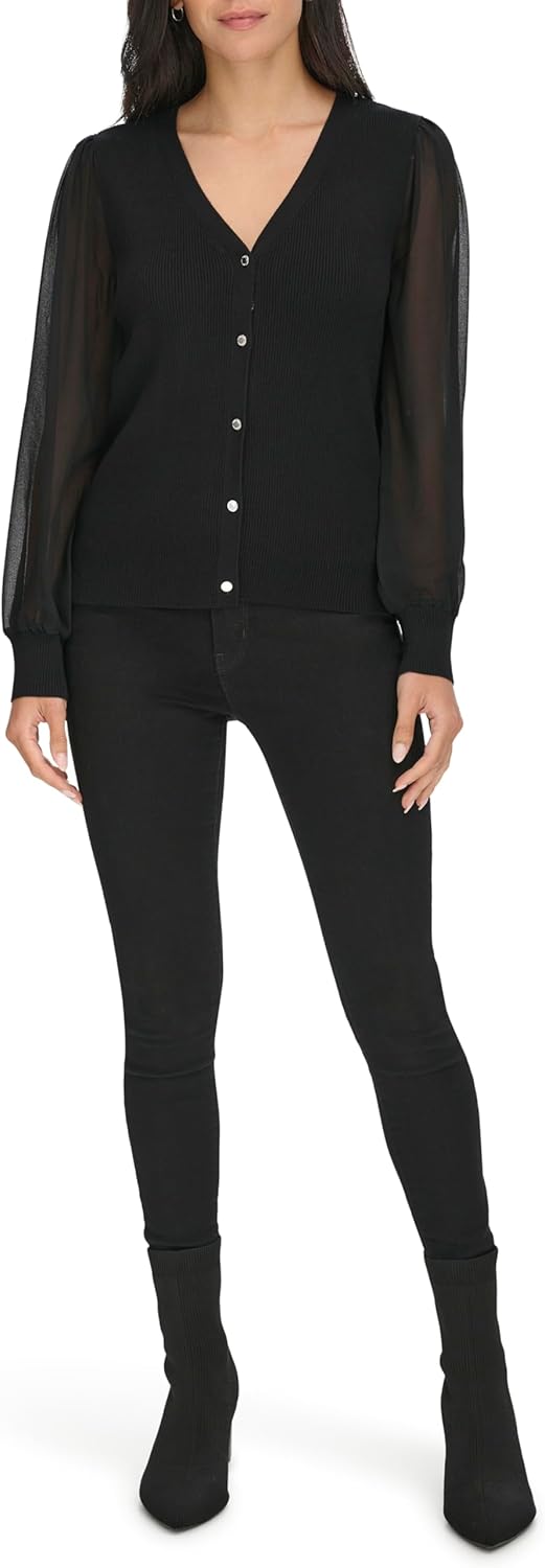 Женский кардиган Calvin Klein с V-образным вырезом и пуговицами спереди, Black
Женский кардиган Calvin Klein с V-образным вырезом и пуговицами спереди, Black