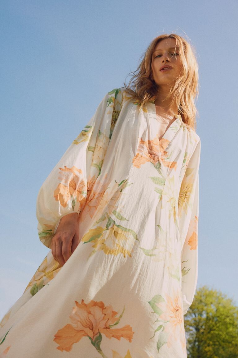 Платье макси с объемными рукавами H&M, белый
Платье макси с объемными рукавами H&M, белый