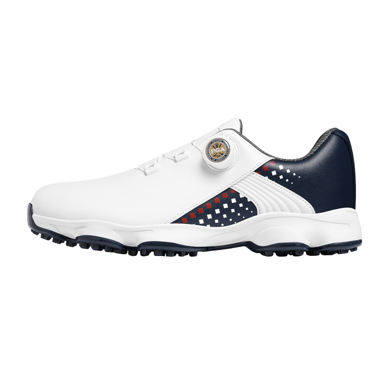 PGA Низкие нескользящие туфли для гольфа, мужские, белые, синие 
PGA Низкие нескользящие туфли для гольфа, мужские, белые, синие