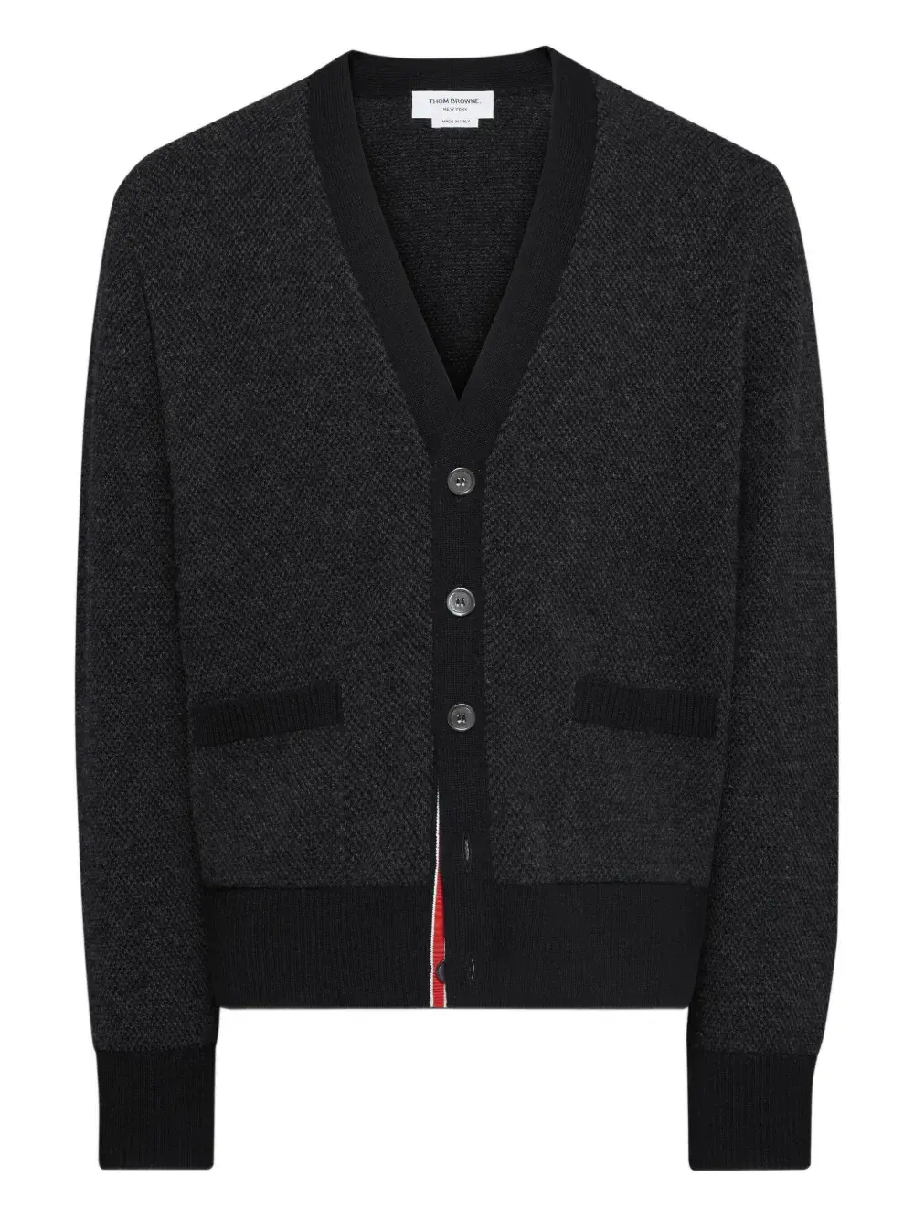 Кардиган с V-образным вырезом THOM BROWNE, черный
Кардиган с V-образным вырезом THOM BROWNE, черный