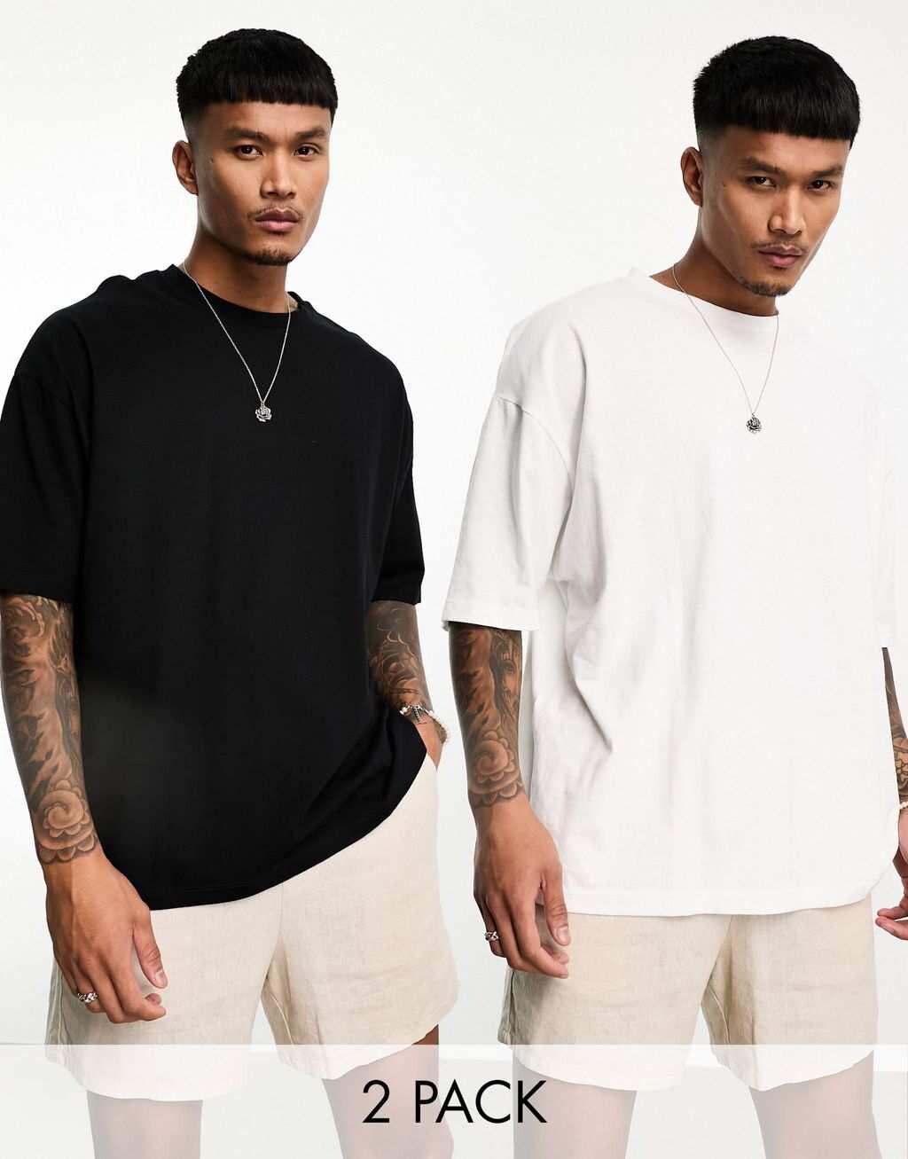 Комплект оверсайз-футболок с круглым вырезом ASOS DESIGN (2 шт.) черного и белого цвета, Черный, Комплект оверсайз-футболок с круглым вырезом ASOS DESIGN (2 шт.) черного и белого цвета
Комплект оверсайз-футболок с круглым вырезом ASOS DESIGN (2 шт.) черного и белого цвета, Черный, Комплект оверсайз-футболок с круглым вырезом ASOS DESIGN (2 шт.) черного и белого цвета