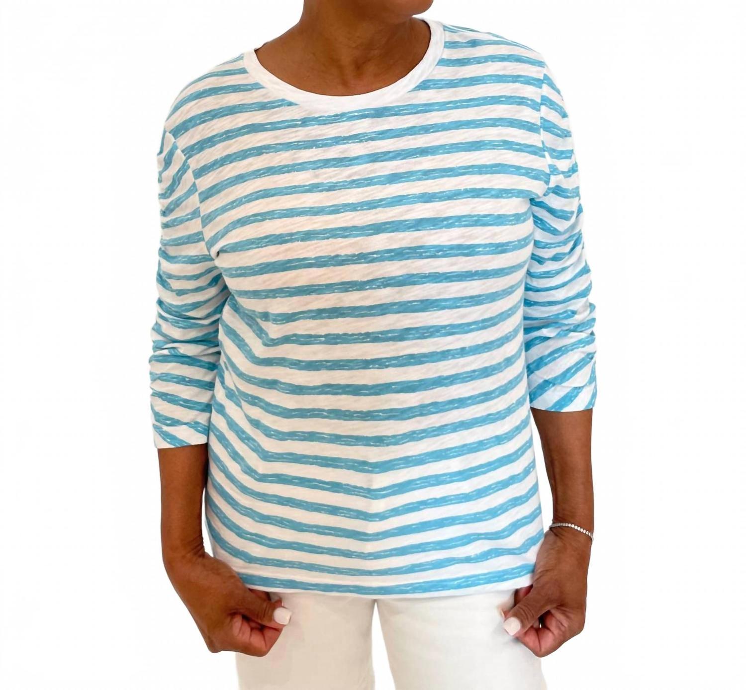 Бирюзовая/белая футболка с присборенными рукавами Elliott Lauren
Бирюзовая/белая футболка с присборенными рукавами Elliott Lauren