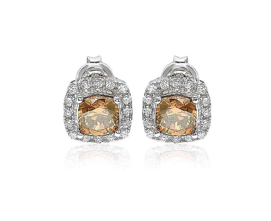 Серьги-гвоздики Suzy Levian из стерлингового серебра с кубическим цирконием огранки подушка и ореолом из фианитов Suzy Levian New York, Brown
Серьги-гвоздики Suzy Levian из стерлингового серебра с кубическим цирконием огранки подушка и ореолом из фианитов Suzy Levian New York, Brown