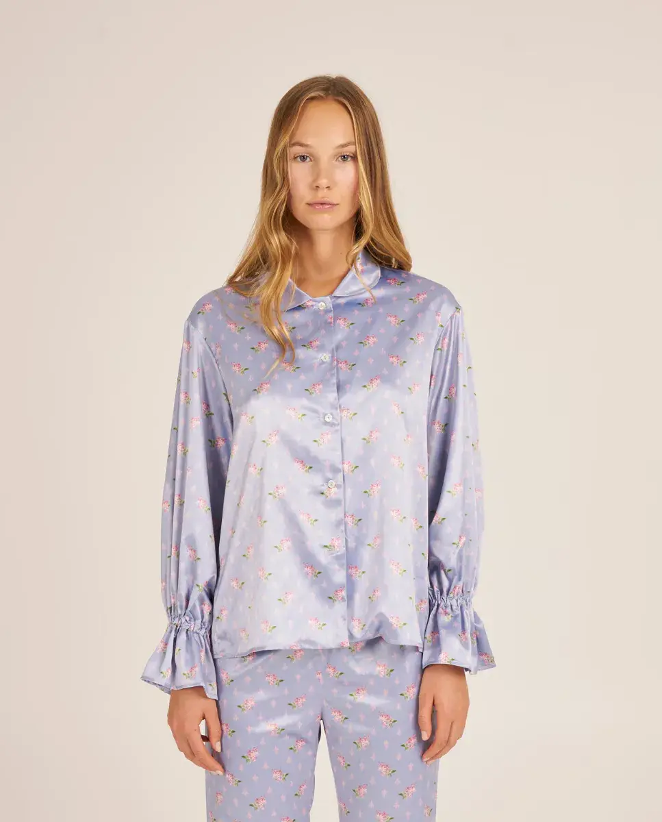 Женская пижамная футболка с принтом и рюшами на манжетах Bohodot, сиреневый
Женская пижамная футболка с принтом и рюшами на манжетах Bohodot, сиреневый