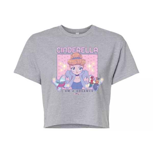 Укороченная футболка с мангой «Я мечтатель» от Cinderella Juniors Disney, серый 
Укороченная футболка с мангой «Я мечтатель» от Cinderella Juniors Disney, серый