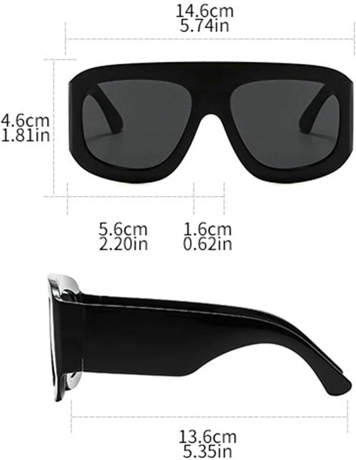 COTIA Модные квадратные солнцезащитные очки большого размера для женщин и мужчин, с толстой оправой, широкими дужками, в винтажном панк-стиле, Black Clear
COTIA Модные квадратные солнцезащитные очки большого размера для женщин и мужчин, с толстой оправой, широкими дужками, в винтажном панк-стиле, Black Clear