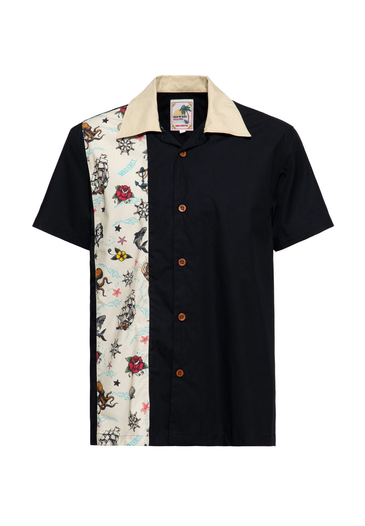 Рубашка с короткими рукавами из натурального хлопка Sailor KING KEROSIN, черный
Рубашка с короткими рукавами из натурального хлопка Sailor KING KEROSIN, черный