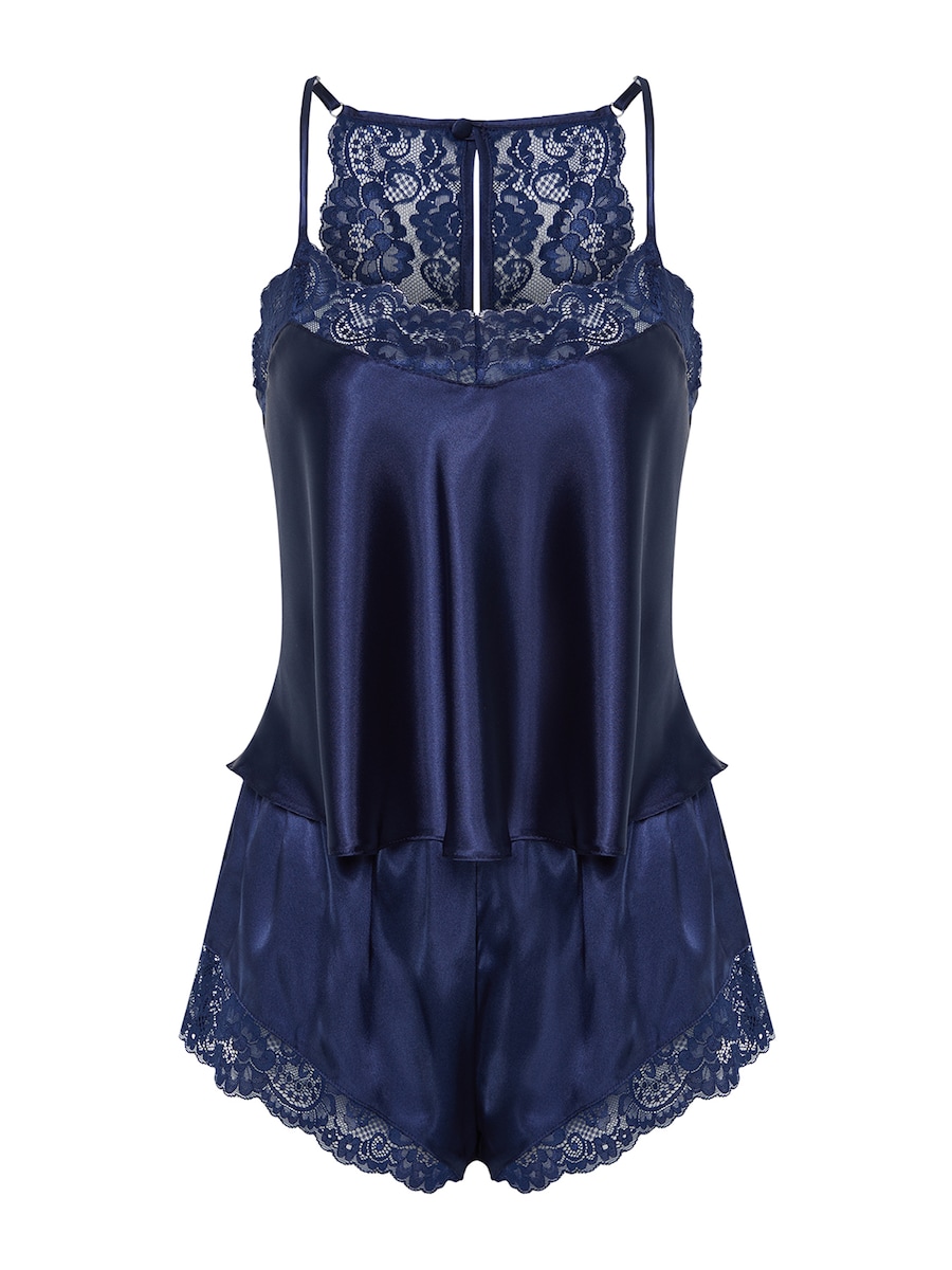 Короткий пижамный комплект Trendyol, индиго
Короткий пижамный комплект Trendyol, индиго