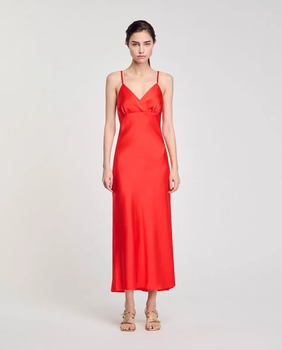 Платье без бретелек, струящееся Sandro, красный
Платье без бретелек, струящееся Sandro, красный