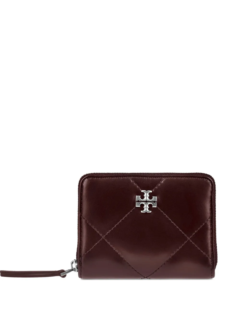 Стеганый кошелек на молнии Tory Burch, красный 
Стеганый кошелек на молнии Tory Burch, красный