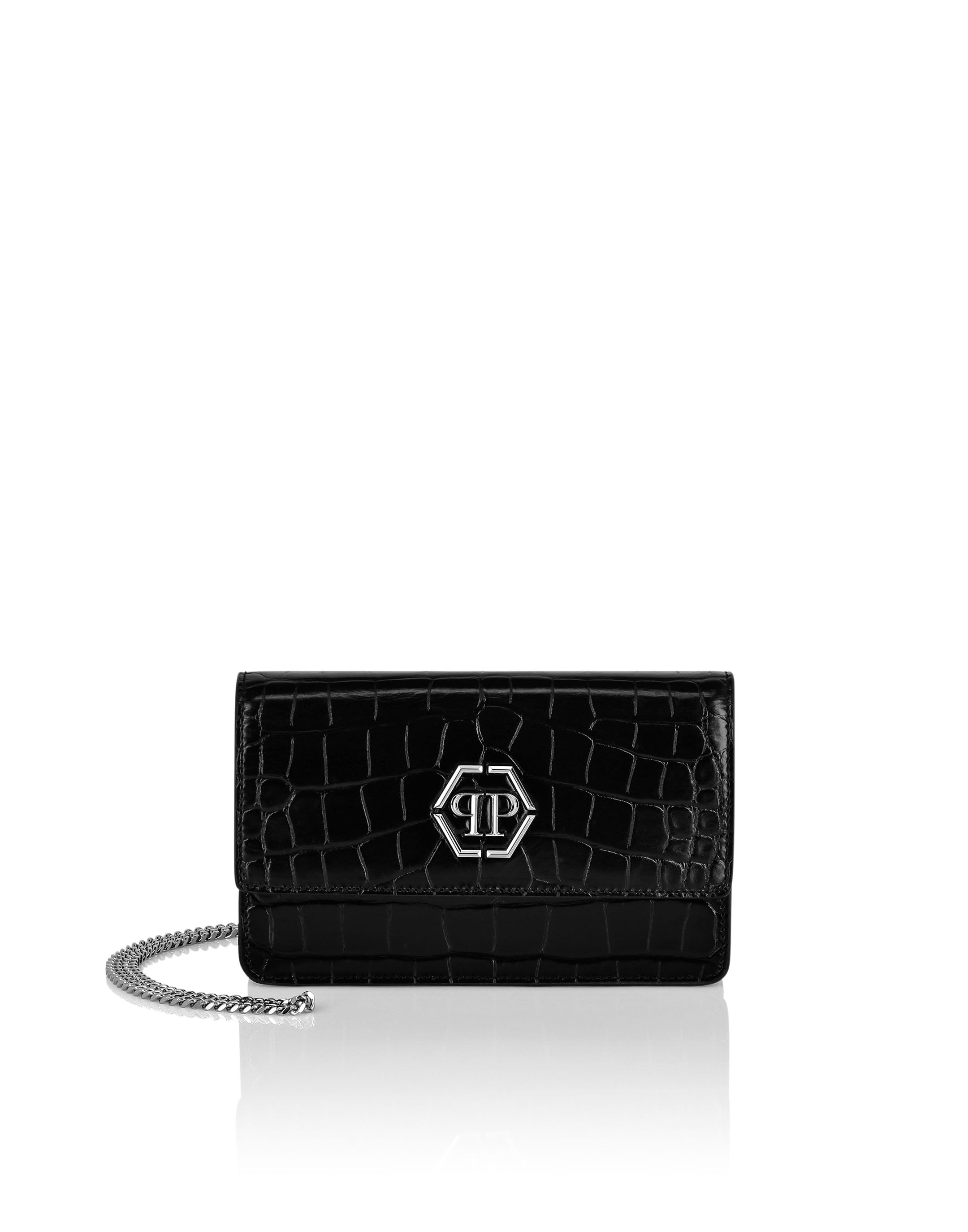 Клатч с крокодиловым принтом шестиугольный PHILIPP PLEIN, черный
Клатч с крокодиловым принтом шестиугольный PHILIPP PLEIN, черный