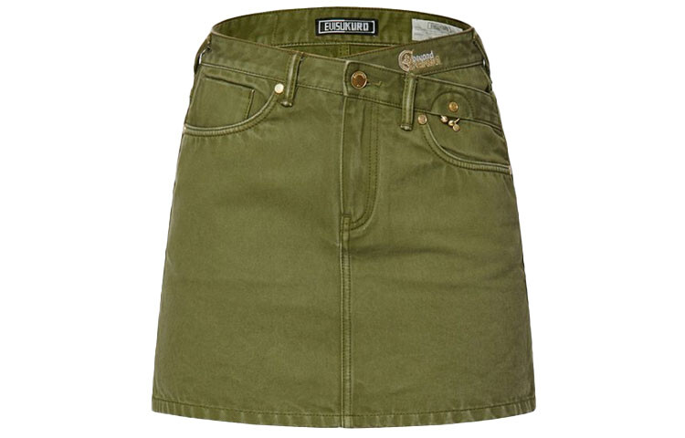 Юбка джинсовая женская армейского зеленого цвета Evisu
Юбка джинсовая женская армейского зеленого цвета Evisu