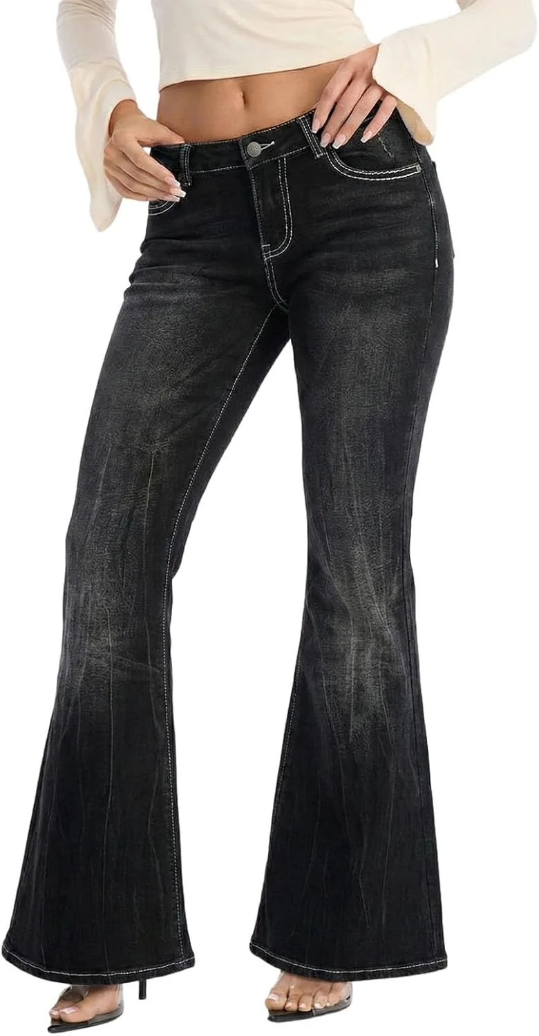 Женские джинсы-клеш Mid Waisted с вышивкой
Женские джинсы-клеш Mid Waisted с вышивкой