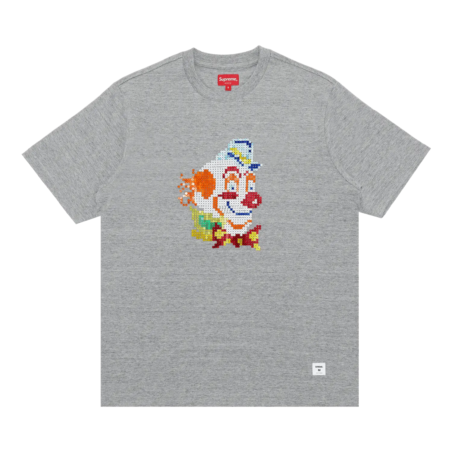 Топ с короткими рукавами и пайетками Supreme Clown, Heather Grey 
Топ с короткими рукавами и пайетками Supreme Clown, Heather Grey