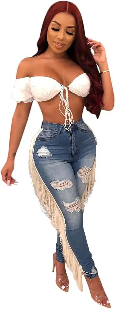 Женские джинсы Casual Y2k с потертостями и бахромой MIAOMIAOWU
Женские джинсы Casual Y2k с потертостями и бахромой MIAOMIAOWU