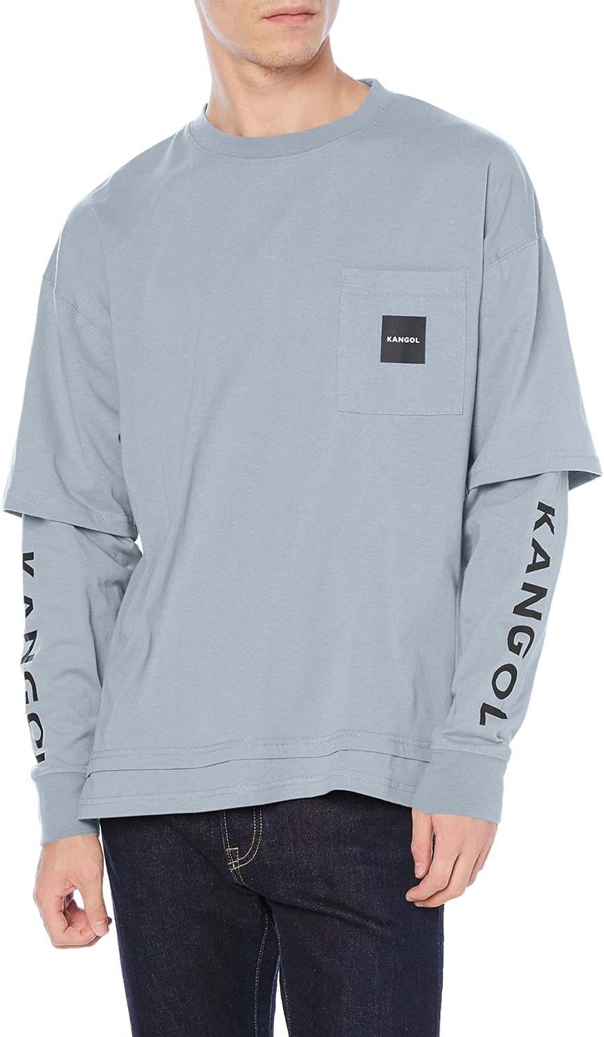 Хлопковая футболка с длинными рукавами KANGOL с вышитым логотипом и карманом, многослойный крой, свободный силуэт, унисекс, синий
Хлопковая футболка с длинными рукавами KANGOL с вышитым логотипом и карманом, многослойный крой, свободный силуэт, унисекс, синий