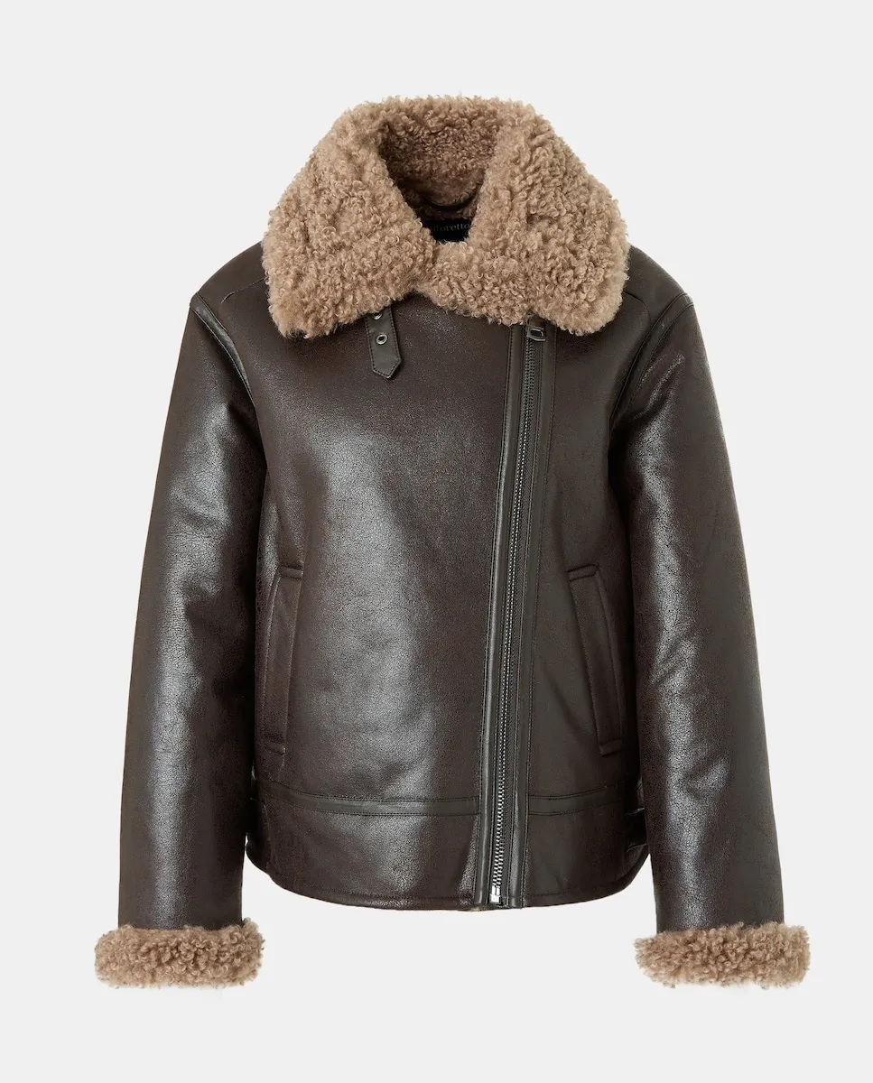 Женское двустороннее пальто с эффектом кожи Tintoretto, коричневый
Женское двустороннее пальто с эффектом кожи Tintoretto, коричневый