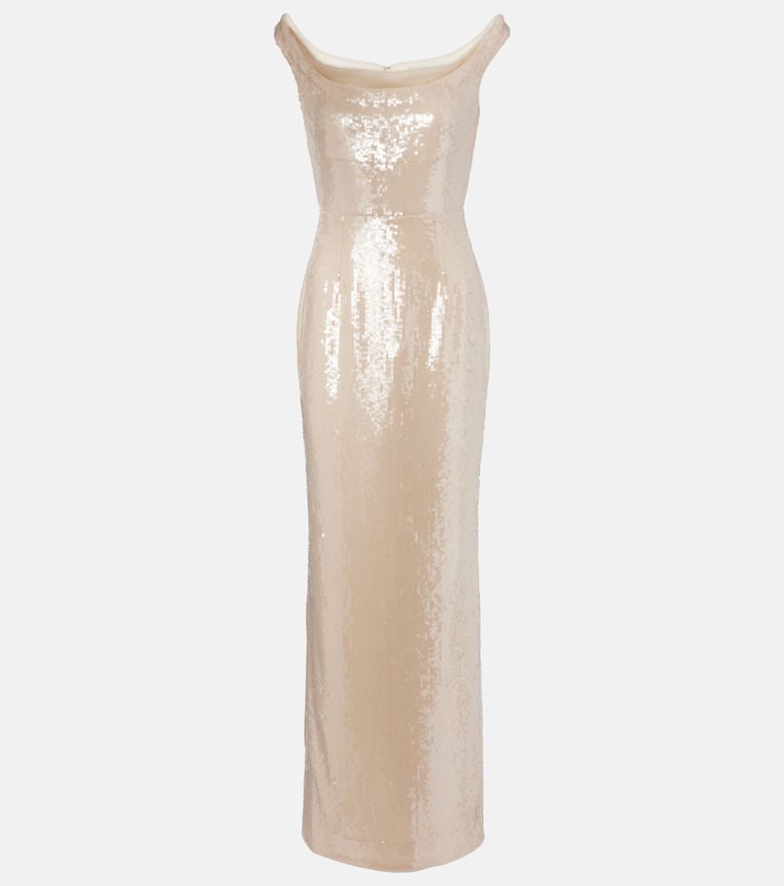 Блестящее платье с открытыми плечами Roland Mouret, Cream
Блестящее платье с открытыми плечами Roland Mouret, Cream