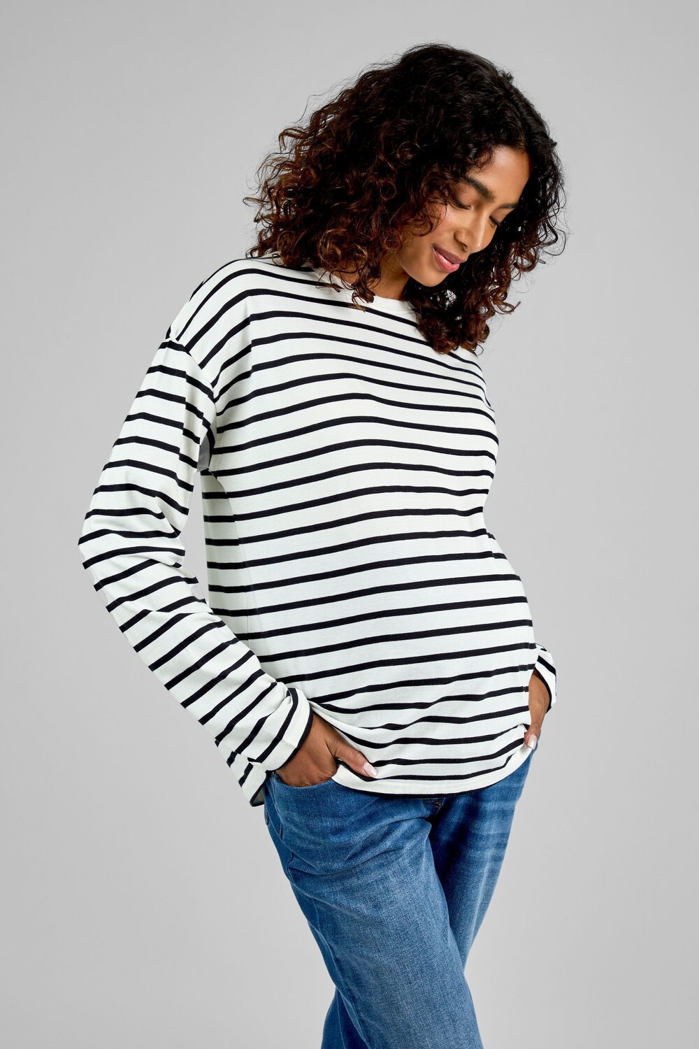 Футболка бойфренда с длинными рукавами в полоску для беременных Jojo Maman Bébé, черный
Футболка бойфренда с длинными рукавами в полоску для беременных Jojo Maman Bébé, черный