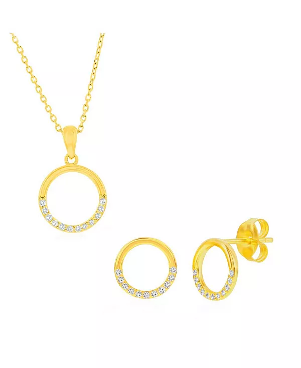 Комплект из полированного серебра с круглыми ожерельем и серьгами из фианита Simona, gold
Комплект из полированного серебра с круглыми ожерельем и серьгами из фианита Simona, gold