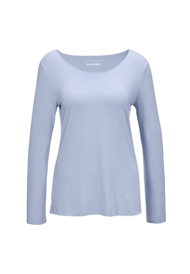 Короткий размер: универсальная рубашка с длинными рукавами и тональным декоративным краем. Goldner, голубой
Короткий размер: универсальная рубашка с длинными рукавами и тональным декоративным краем. Goldner, голубой