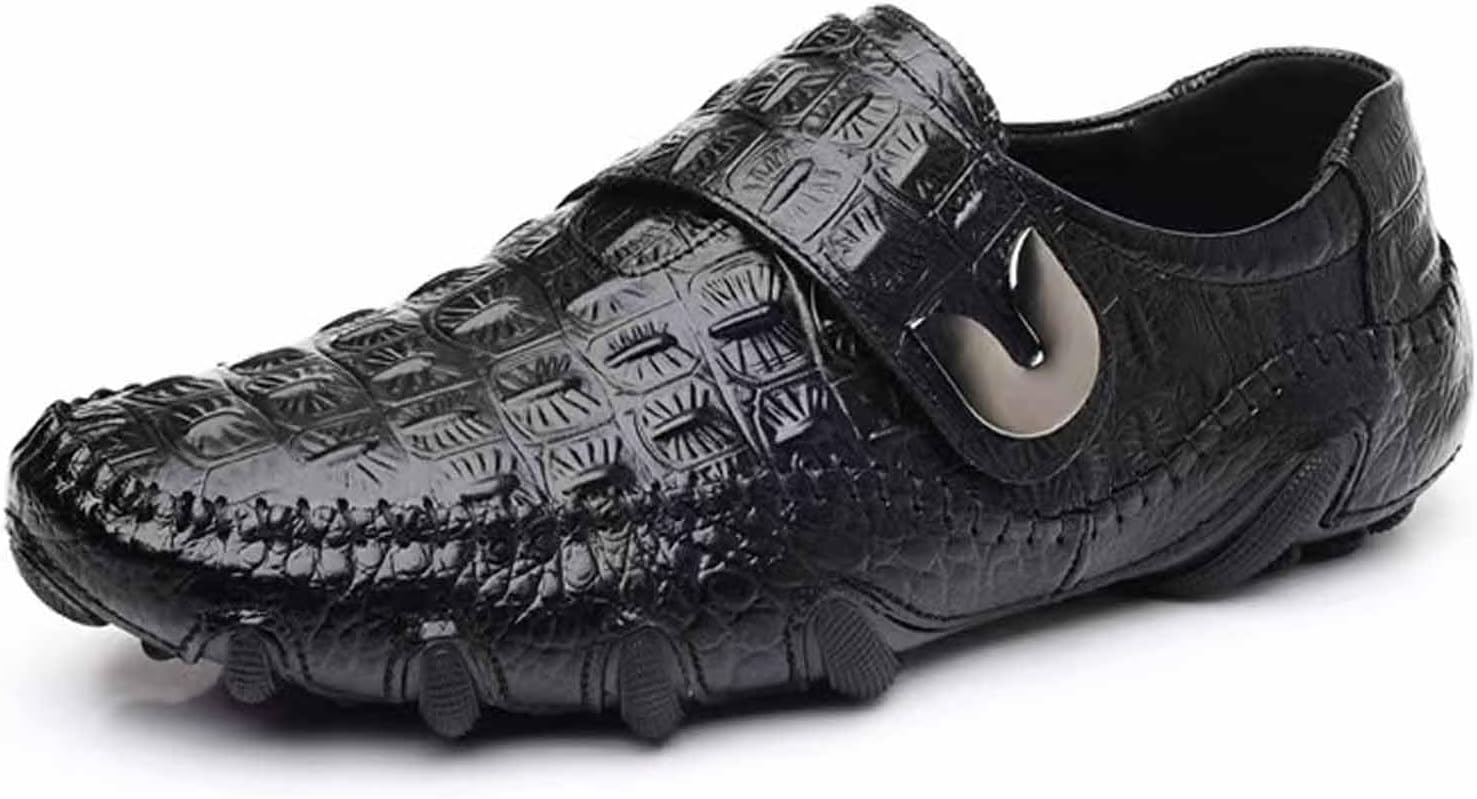 Мужские лоферы из кожи с узором под крокодила, модные, на липучке, удобные, с легким надеванием, нескользящие, повседневные мокасины Donrrndk, черный
Мужские лоферы из кожи с узором под крокодила, модные, на липучке, удобные, с легким надеванием, нескользящие, повседневные мокасины Donrrndk, черный