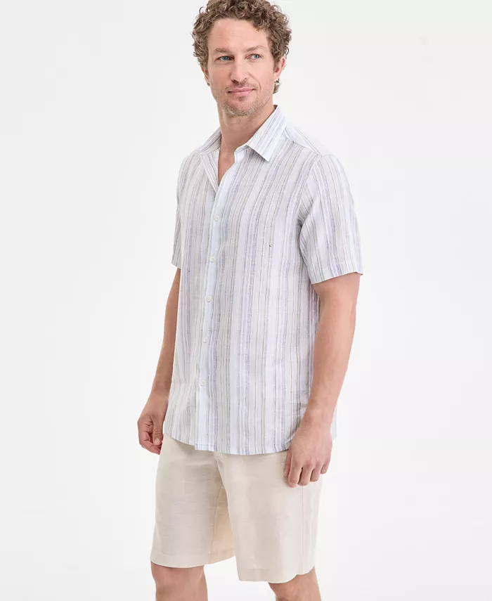 Мужская льняная рубашка Barry в полоску классического кроя Club Room, белый
Мужская льняная рубашка Barry в полоску классического кроя Club Room, белый