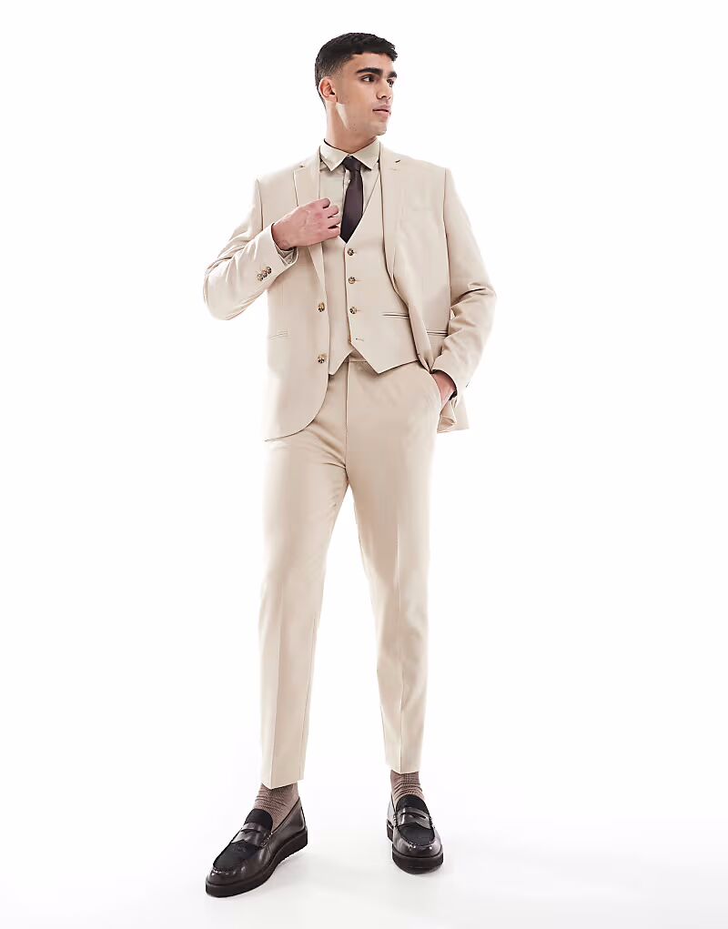 Зауженные брюки из фактурной ткани с каменным узором Asos Design, серо-бежевый
Зауженные брюки из фактурной ткани с каменным узором Asos Design, серо-бежевый