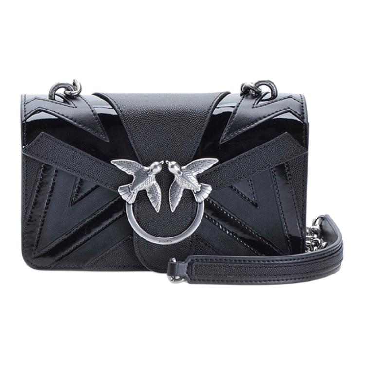 PINKO Кожаная сумка через плечо из коровьей кожи, женская черная
PINKO Кожаная сумка через плечо из коровьей кожи, женская черная