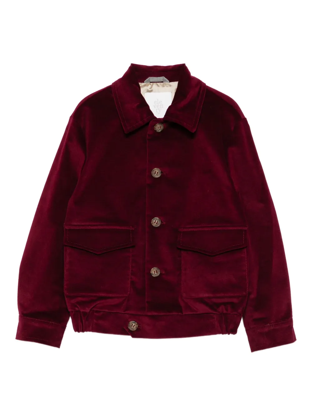 Бархатная куртка на пуговицах Eleventy Kids, красный 
Бархатная куртка на пуговицах Eleventy Kids, красный