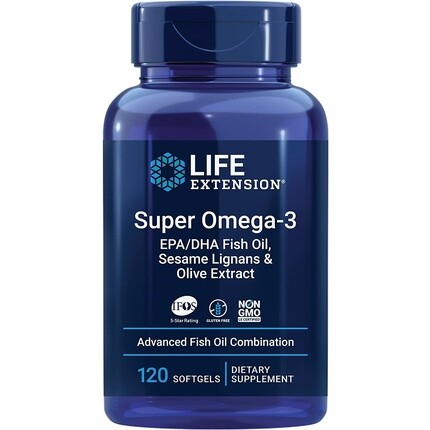 Life Extension Super Omega-3 EPA/DHA с лигнанами кунжута и экстрактом оливы, 120 мягких таблеток
Life Extension Super Omega-3 EPA/DHA с лигнанами кунжута и экстрактом оливы, 120 мягких таблеток