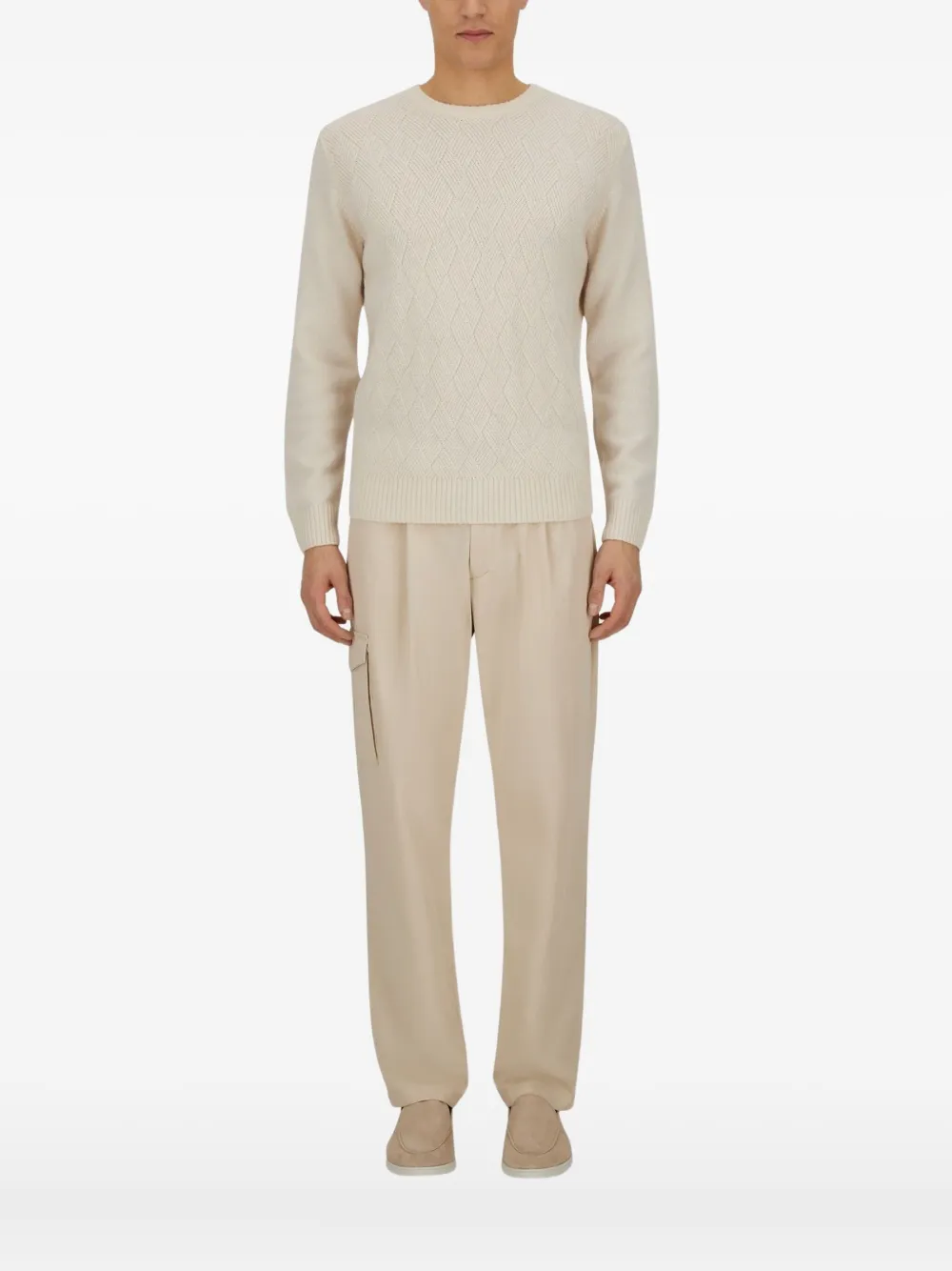 Кашемировый свитер с ромбовидным узором Herno, белый
Кашемировый свитер с ромбовидным узором Herno, белый