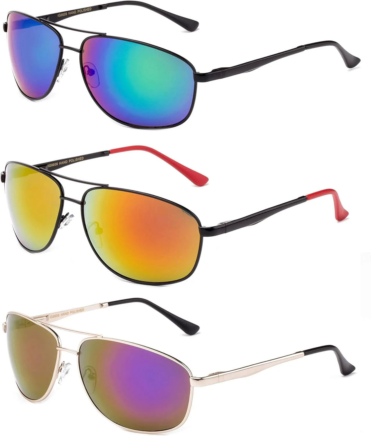 Спортивные солнцезащитные очки Newbee Fashion в металлической оправе с пружинными шарнирами, комплект из 3 пар, для мужчин и женщин, 3 Pack Green, Orange & Purple
Спортивные солнцезащитные очки Newbee Fashion в металлической оправе с пружинными шарнирами, комплект из 3 пар, для мужчин и женщин, 3 Pack Green, Orange & Purple