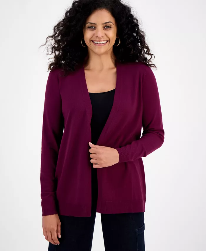 Женский кардиган с открытым передом Style & Co, красный 
Женский кардиган с открытым передом Style & Co, красный