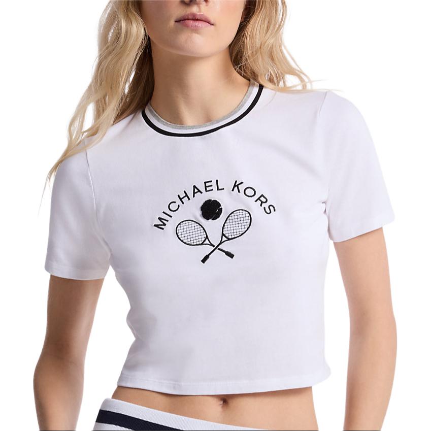 Декоротивная хлопковая майка baby tee MICHAEL KORS, белый
Декоротивная хлопковая майка baby tee MICHAEL KORS, белый