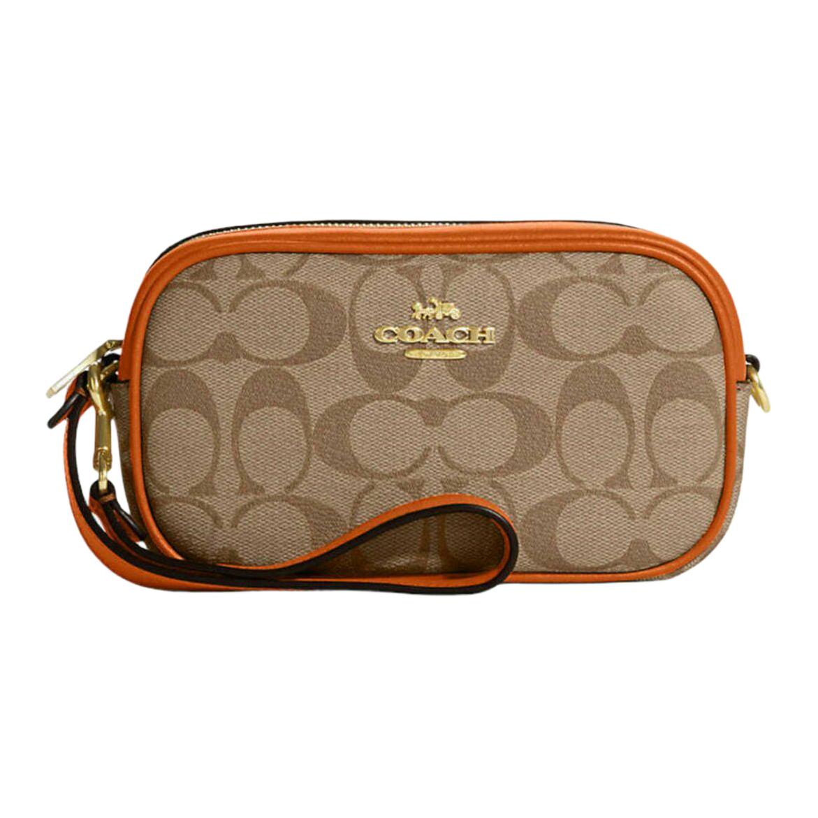 COACH Женская сумка через плечо из кожи и текстиля с мелким принтом 
COACH Женская сумка через плечо из кожи и текстиля с мелким принтом