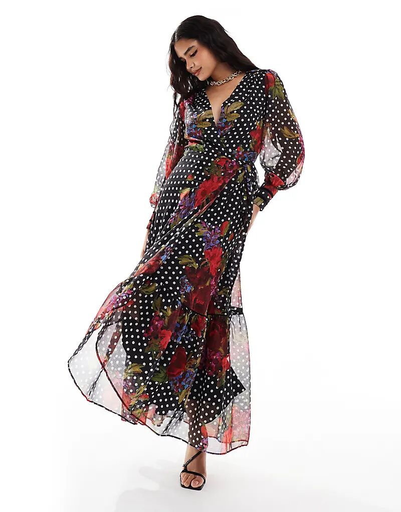 Платье-макси с рукавами-блузонами и кружевными манжетами темно-красного цвета с цветочным принтом Hope & Ivy
Платье-макси с рукавами-блузонами и кружевными манжетами темно-красного цвета с цветочным принтом Hope & Ivy