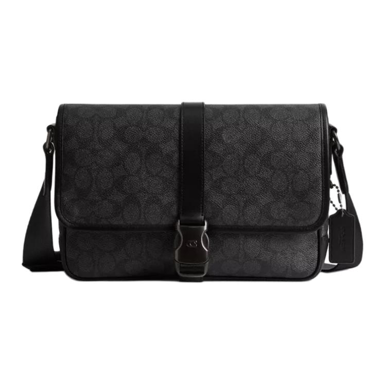 COACH Сумка-мессенджер из кожи и парусины 
COACH Сумка-мессенджер из кожи и парусины