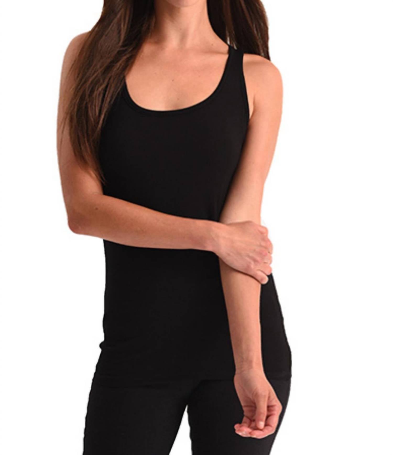 Майка-топ черного цвета, подходящая для бюстгальтера ANGEL 
Майка-топ черного цвета, подходящая для бюстгальтера ANGEL