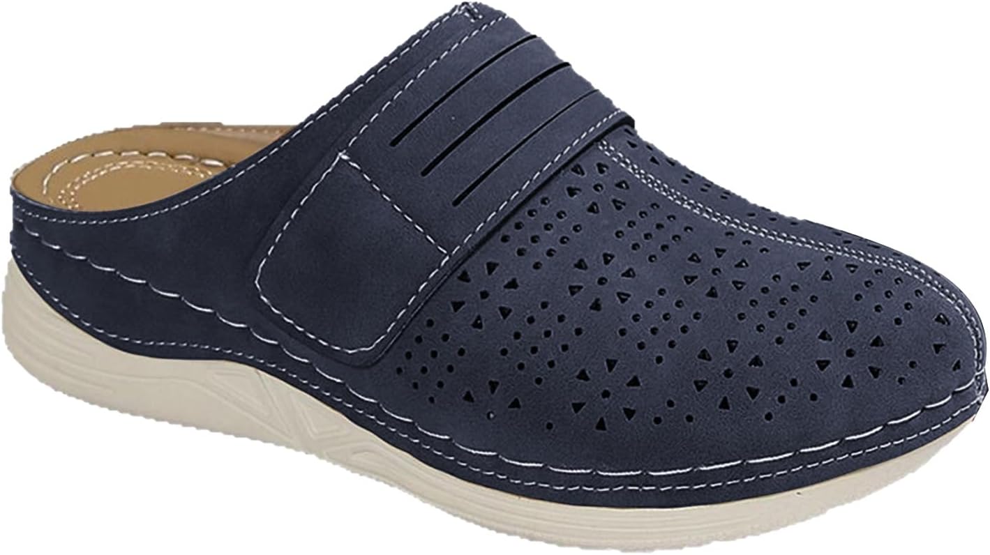 Летние сабо для женщин, комфортные и дышащие, с вырезами, закрытый носок, повседневные мюли, легкие, на платформе, с поддержкой свода стопы Kajxz, синий
Летние сабо для женщин, комфортные и дышащие, с вырезами, закрытый носок, повседневные мюли, легкие, на платформе, с поддержкой свода стопы Kajxz, синий