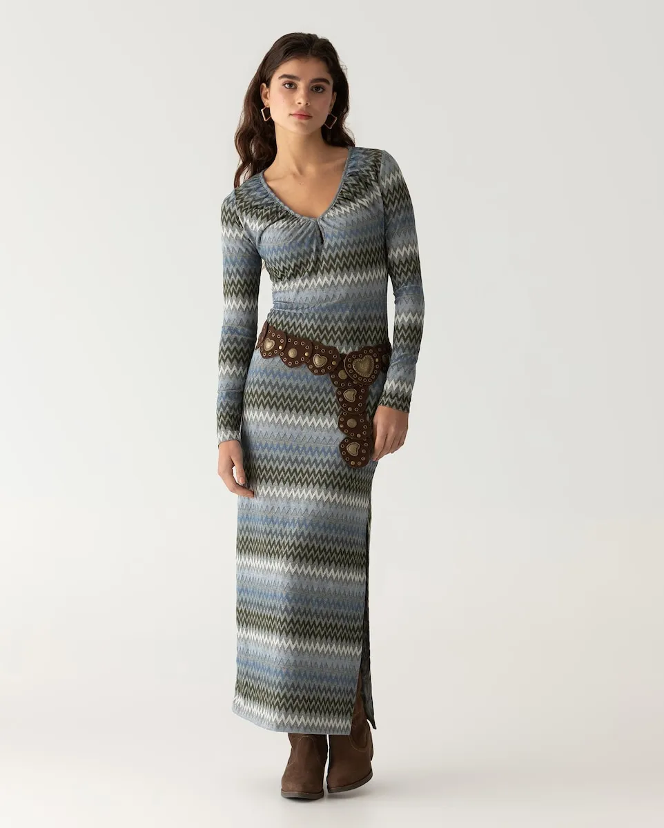 Платье миди с длинными рукавами и полосатым принтом Noon, синий
Платье миди с длинными рукавами и полосатым принтом Noon, синий