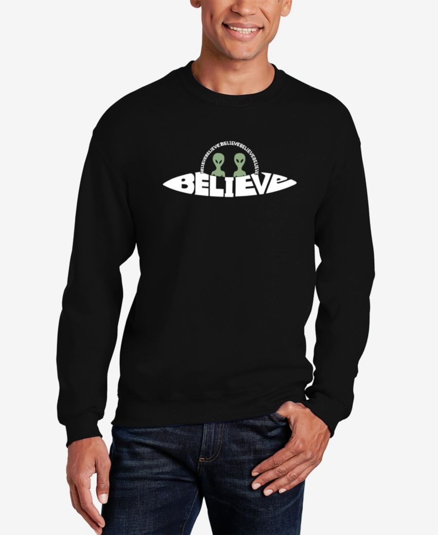 Мужская толстовка с круглым вырезом Believe UFO Word Art LA Pop Art, Black
Мужская толстовка с круглым вырезом Believe UFO Word Art LA Pop Art, Black