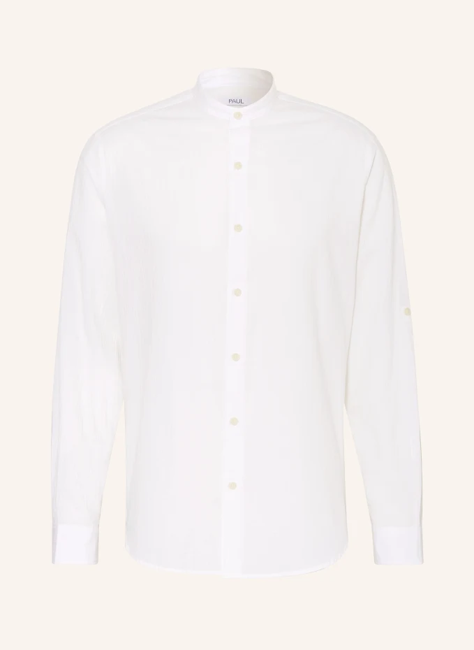 Рубашка приталенного кроя с воротником стойкой Paul, белый 
Рубашка приталенного кроя с воротником стойкой Paul, белый