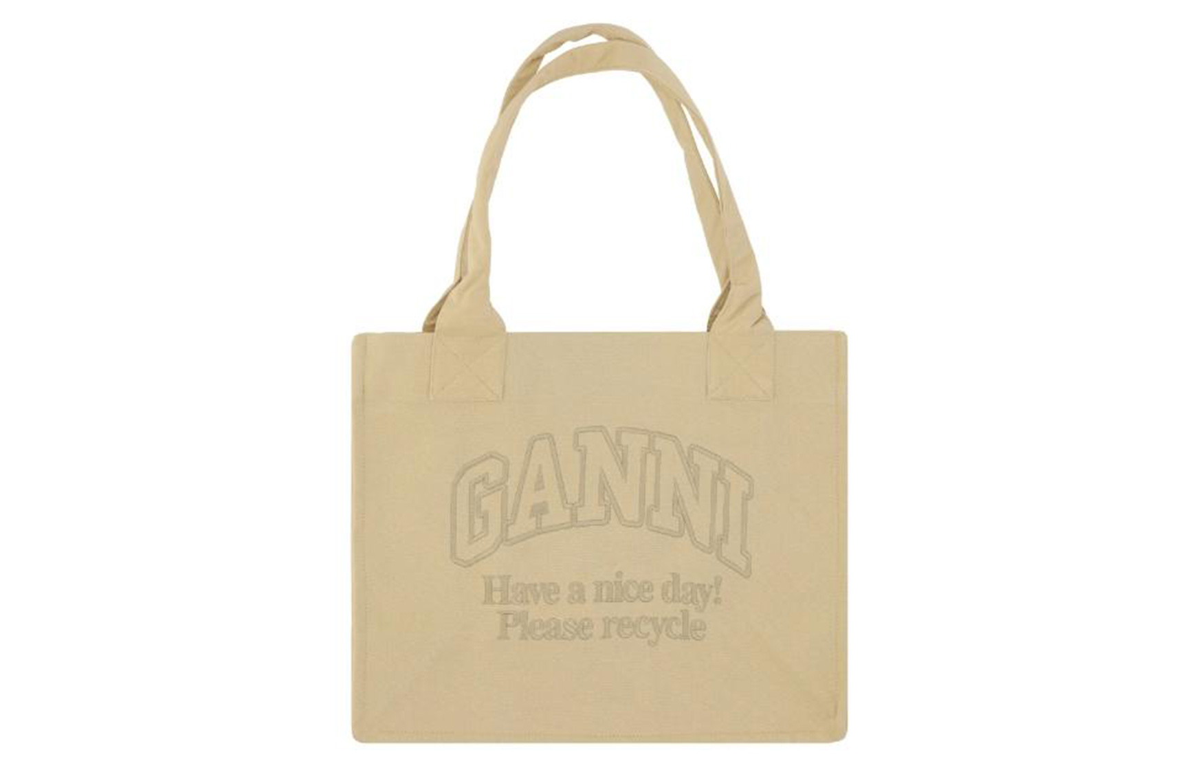 GANNI Хлопковая сумка женская нейтрального цвета
GANNI Хлопковая сумка женская нейтрального цвета