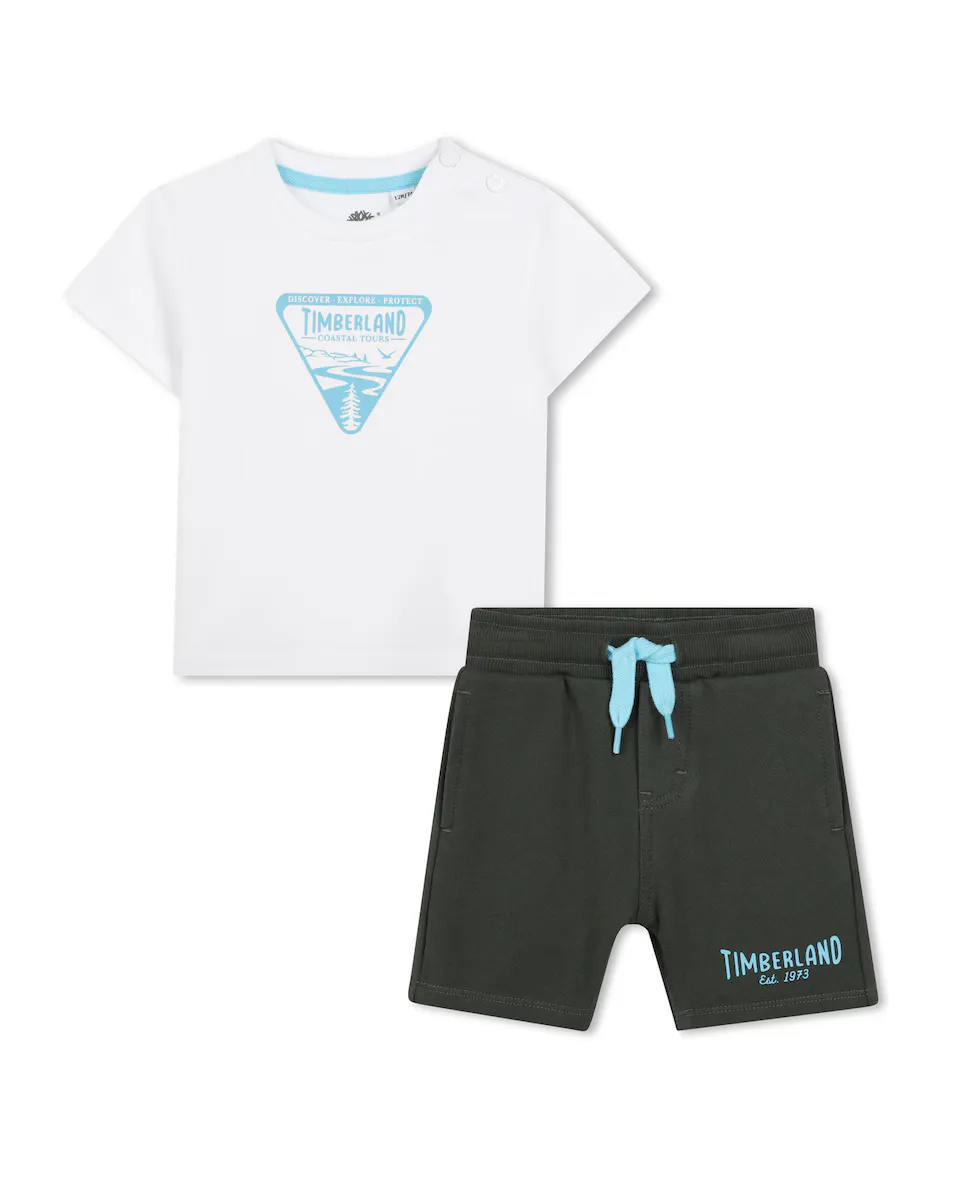 Детский комплект из футболки и шорт 100% хлопок Timberland, темно-зеленый
Детский комплект из футболки и шорт 100% хлопок Timberland, темно-зеленый