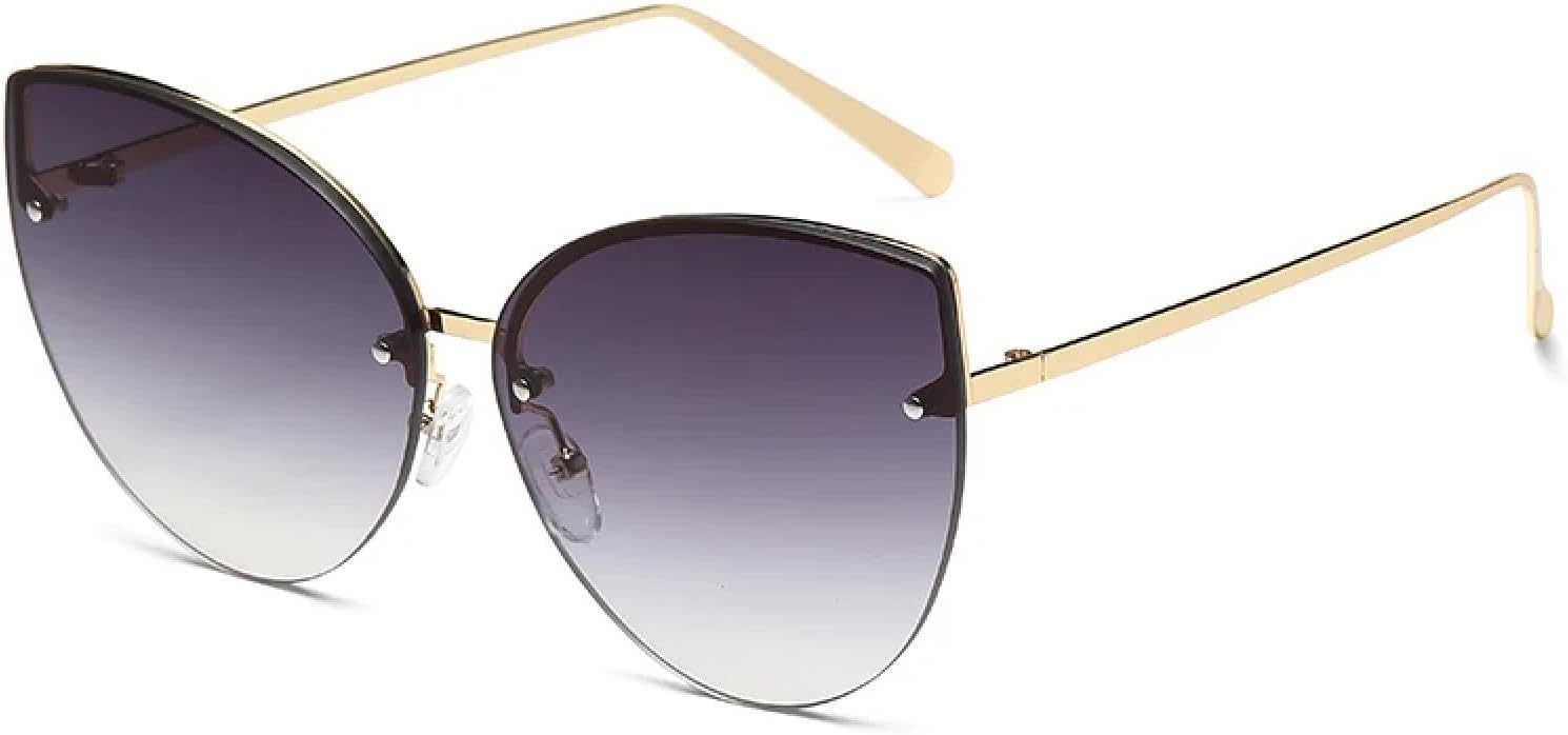 Винтажные солнцезащитные очки «кошачий глаз» с градиентным переходом цвета, без оправы, металлические линзы, защита от УФ-излучения UV400, для женщин SZVVBKK, Gradient Grey
Винтажные солнцезащитные очки «кошачий глаз» с градиентным переходом цвета, без оправы, металлические линзы, защита от УФ-излучения UV400, для женщин SZVVBKK, Gradient Grey